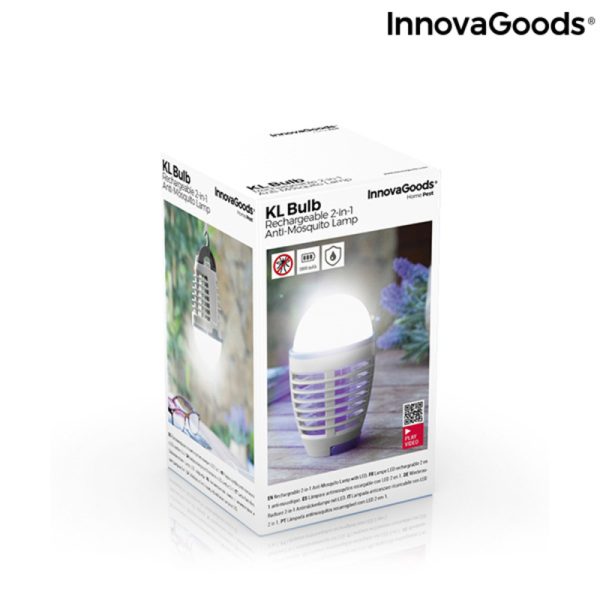 Nabíjacia lampa proti komárom s LED svetlom 2 v 1 Kl Bulb InnovaGoods