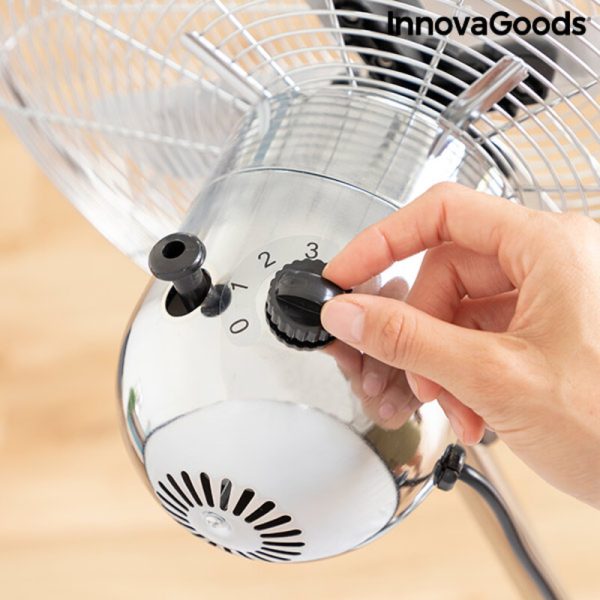 Stojanový ventilátor Chrome Retro InnovaGoods Ø 40 cm 55W