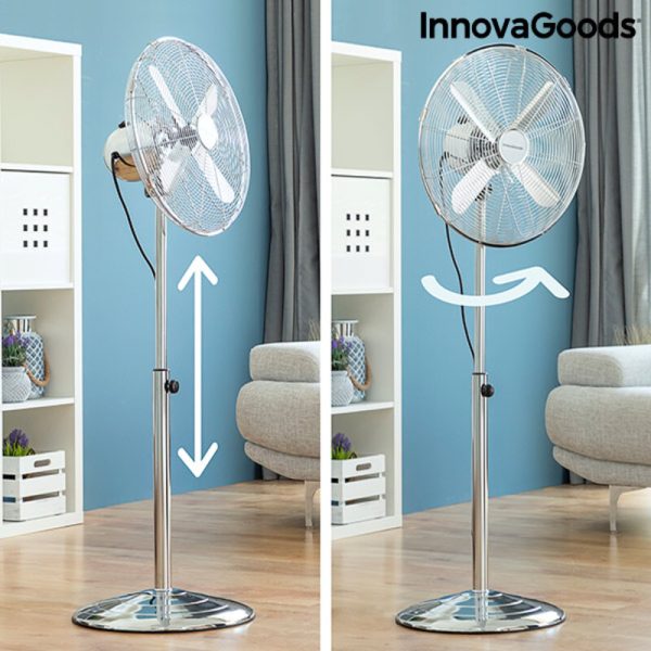Stojanový ventilátor Chrome Retro InnovaGoods Ø 40 cm 55W
