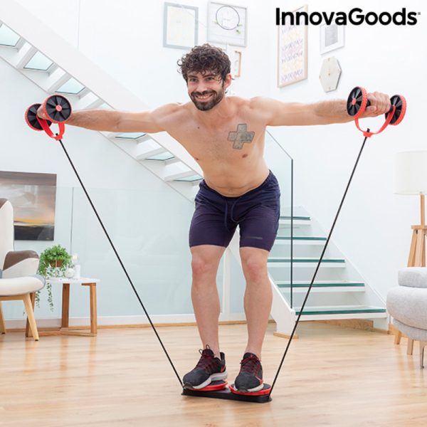 Brušný valec s otočnými kolieskami, elastickými pásmi a návodom na cvičenie Twabanarm InnovaGoods