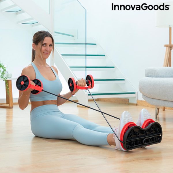Brušný valec s otočnými kolieskami, elastickými pásmi a návodom na cvičenie Twabanarm InnovaGoods