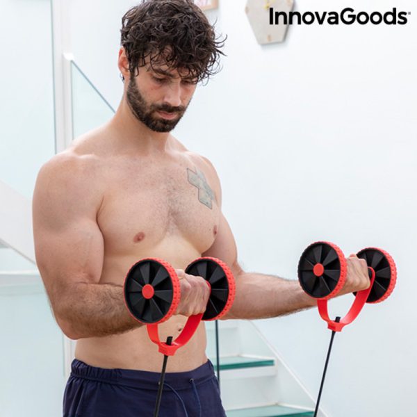 Brušný valec s otočnými kolieskami, elastickými pásmi a návodom na cvičenie Twabanarm InnovaGoods