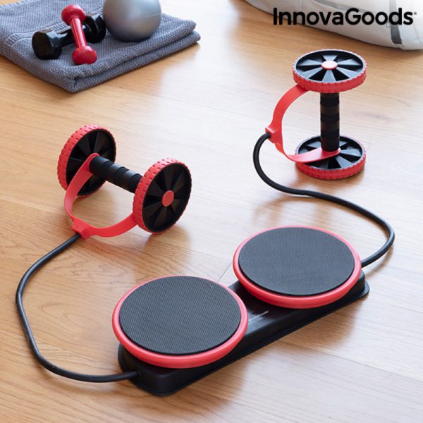 Brušný valec s otočnými kolieskami, elastickými pásmi a návodom na cvičenie Twabanarm InnovaGoods