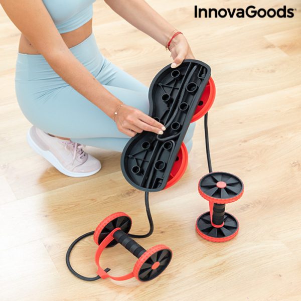 Brušný valec s otočnými kolieskami, elastickými pásmi a návodom na cvičenie Twabanarm InnovaGoods