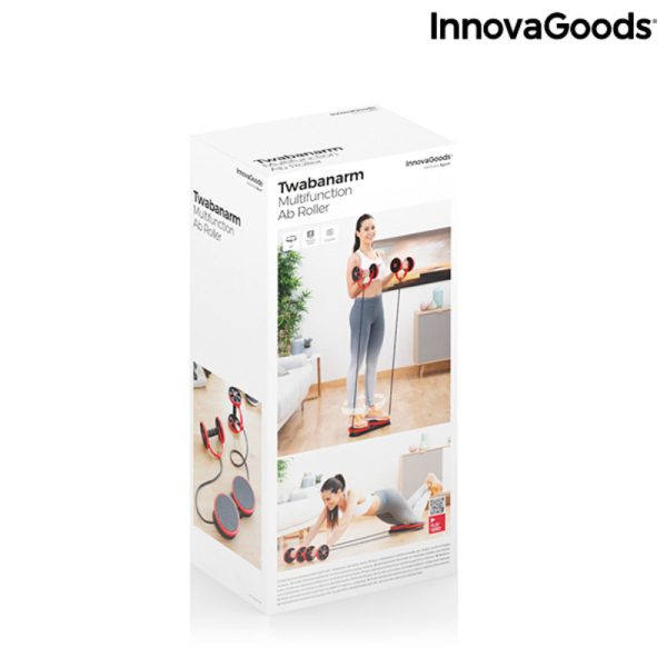 Brušný valec s otočnými kolieskami, elastickými pásmi a návodom na cvičenie Twabanarm InnovaGoods