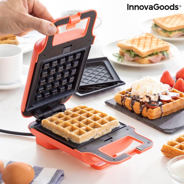 Vaflovač a sendvičovač 2 v 1 s receptami Wafflicher InnovaGoods