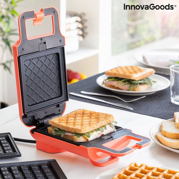 Vaflovač a sendvičovač 2 v 1 s receptami Wafflicher InnovaGoods