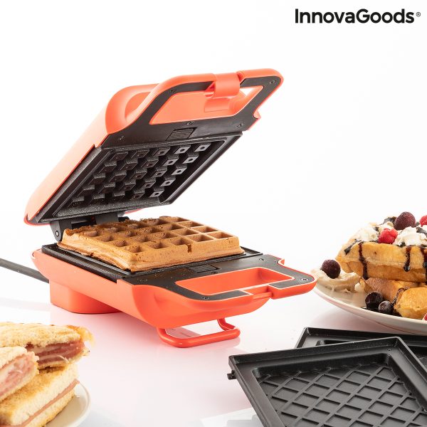 Vaflovač a sendvičovač 2 v 1 s receptami Wafflicher InnovaGoods