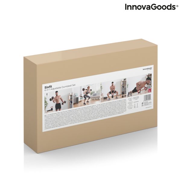 Sada nastaviteľných činiek (závaží) 6 v 1 s návodom na cvičenie Sixfit InnovaGoods