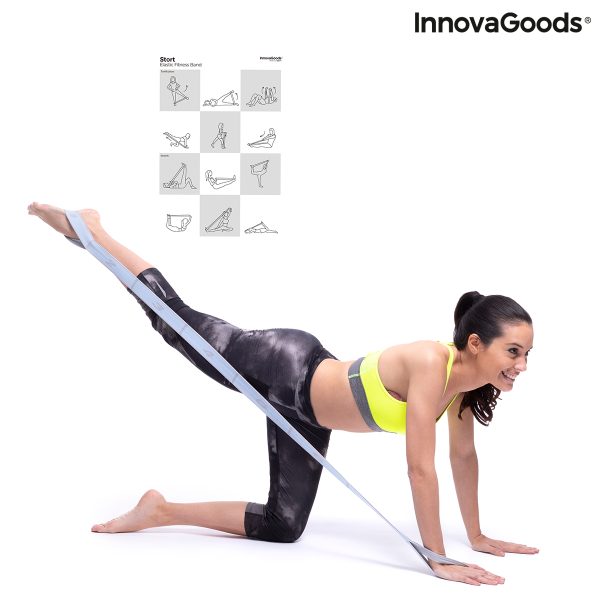 Elastický pás (fitness) na strečing s návodom na cvičenie Stort InnovaGoods