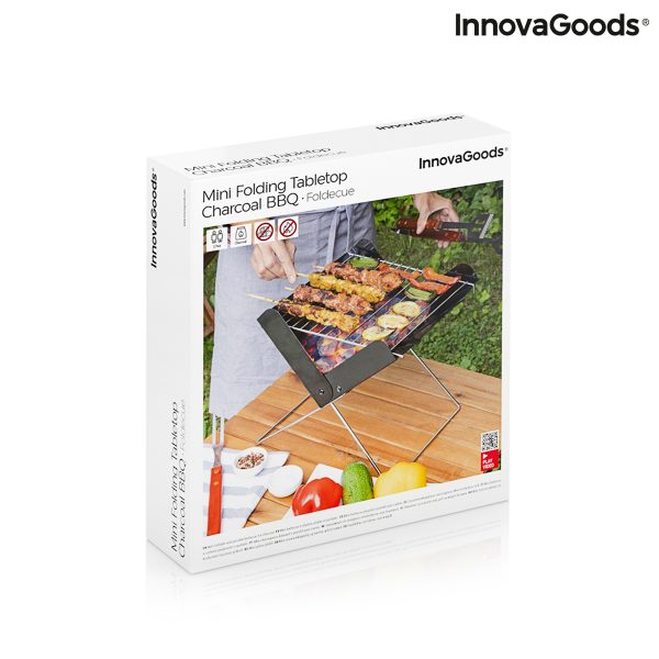 Mini skladací prenosný gril na drevené uhlie Foldecue InnovaGoods
