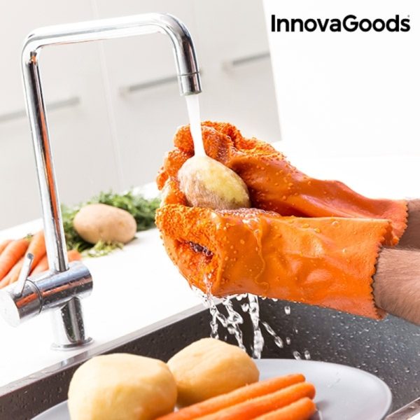 Rukavice na Čistenie a Lúpanie Ovocia a Zeleniny Gloveg InnovaGoods