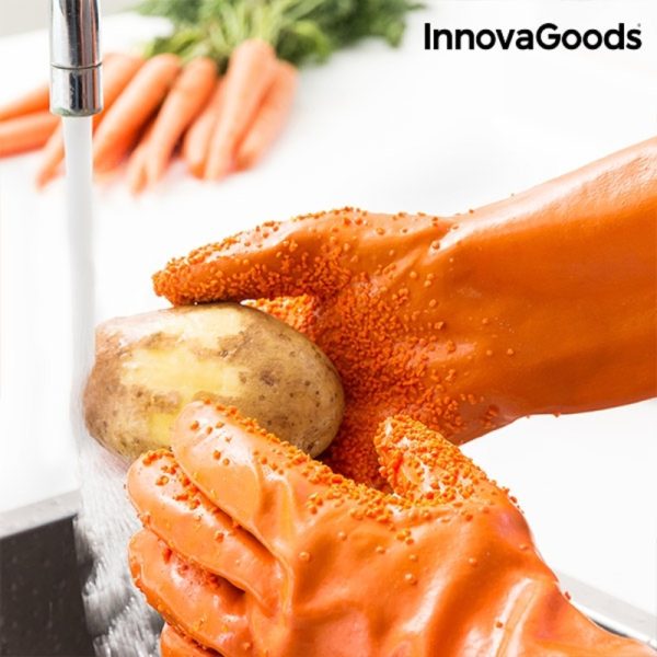 Rukavice na Čistenie a Lúpanie Ovocia a Zeleniny Gloveg InnovaGoods