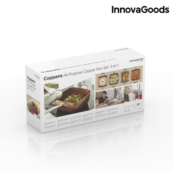 Univerzálny Set s Panvicou 5 v 1 Copper Coppans InnovaGoods 4 Kusy