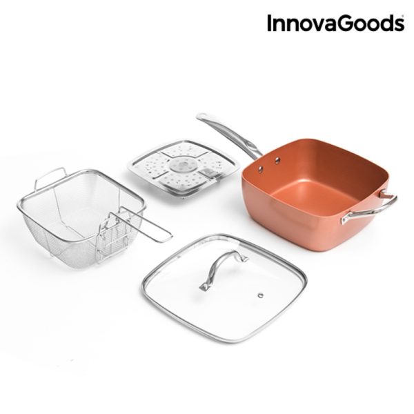Univerzálny Set s Panvicou 5 v 1 Copper Coppans InnovaGoods 4 Kusy