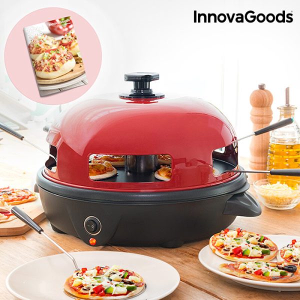 Elektrická Rúra na Mini Pizze s Knihou Receptov Presto! InnovaGoods 700W Červeno-čierna