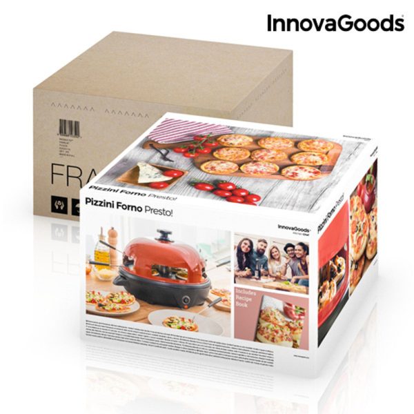 Elektrická Rúra na Mini Pizze s Knihou Receptov Presto! InnovaGoods 700W Červeno-čierna
