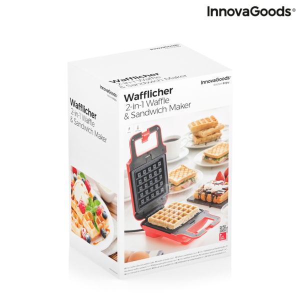 Vaflovač a sendvičovač 2 v 1 s receptami Wafflicher InnovaGoods