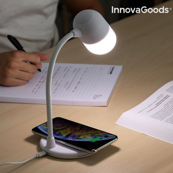 LED lampa s reproduktorom a bezdrôtovou nabíjačkou Akalamp InnovaGoods