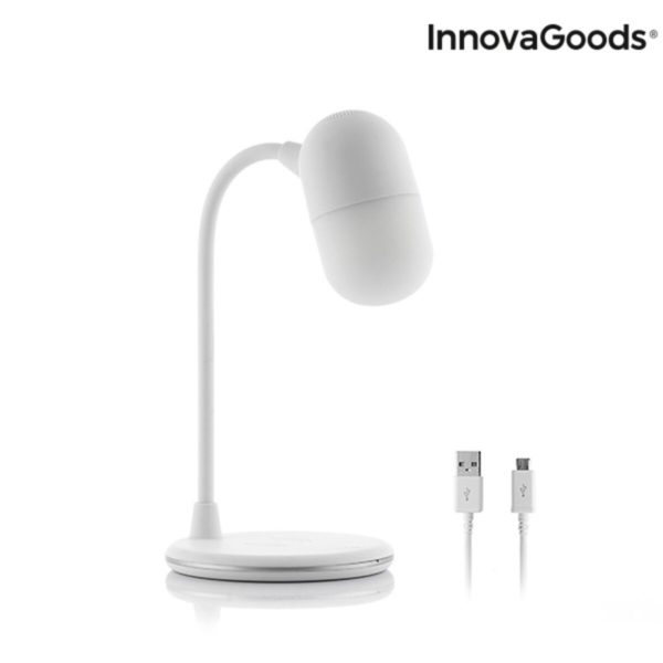 LED lampa s reproduktorom a bezdrôtovou nabíjačkou Akalamp InnovaGoods